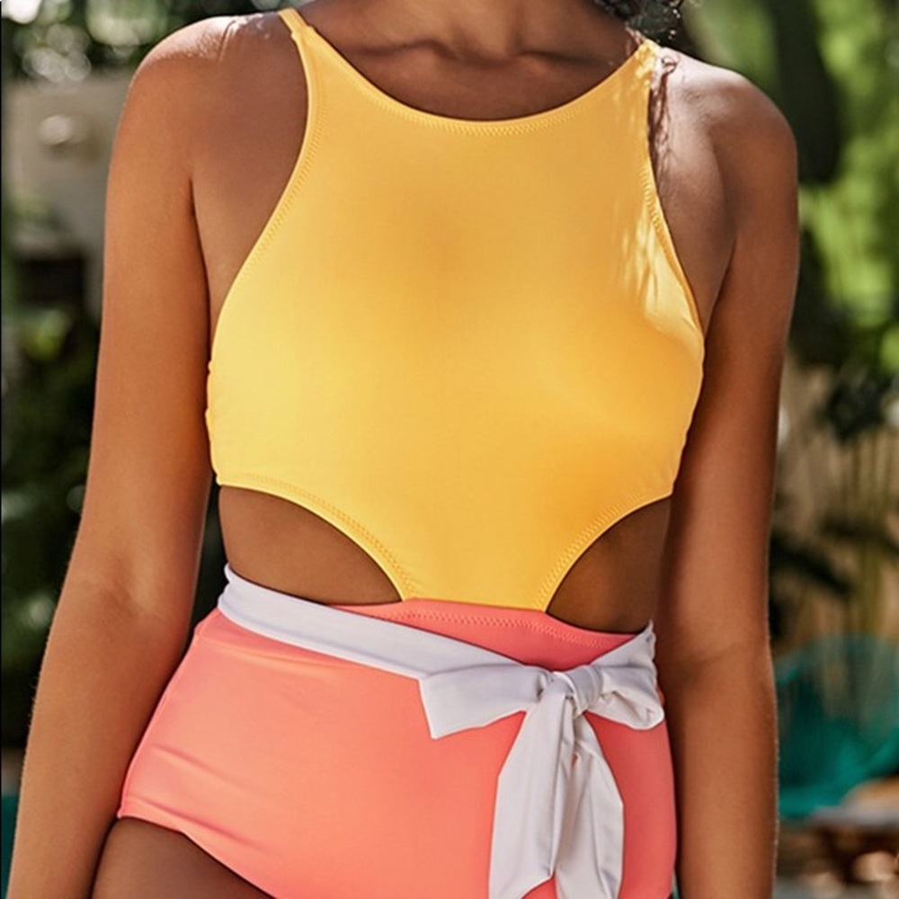 Cupshe Summer Fun Color Block Swimsuit | M